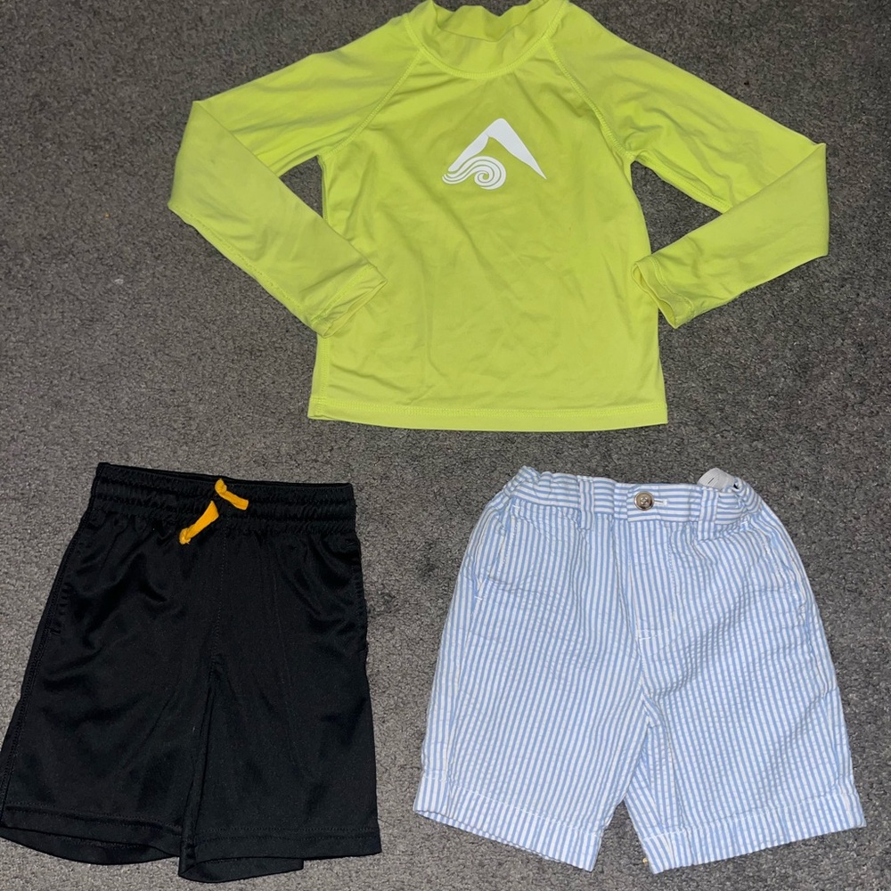 Boys 3T Summer Lot 3-Piece – Vineyard Vines Dress Shorts, Rash Guard, Shorts